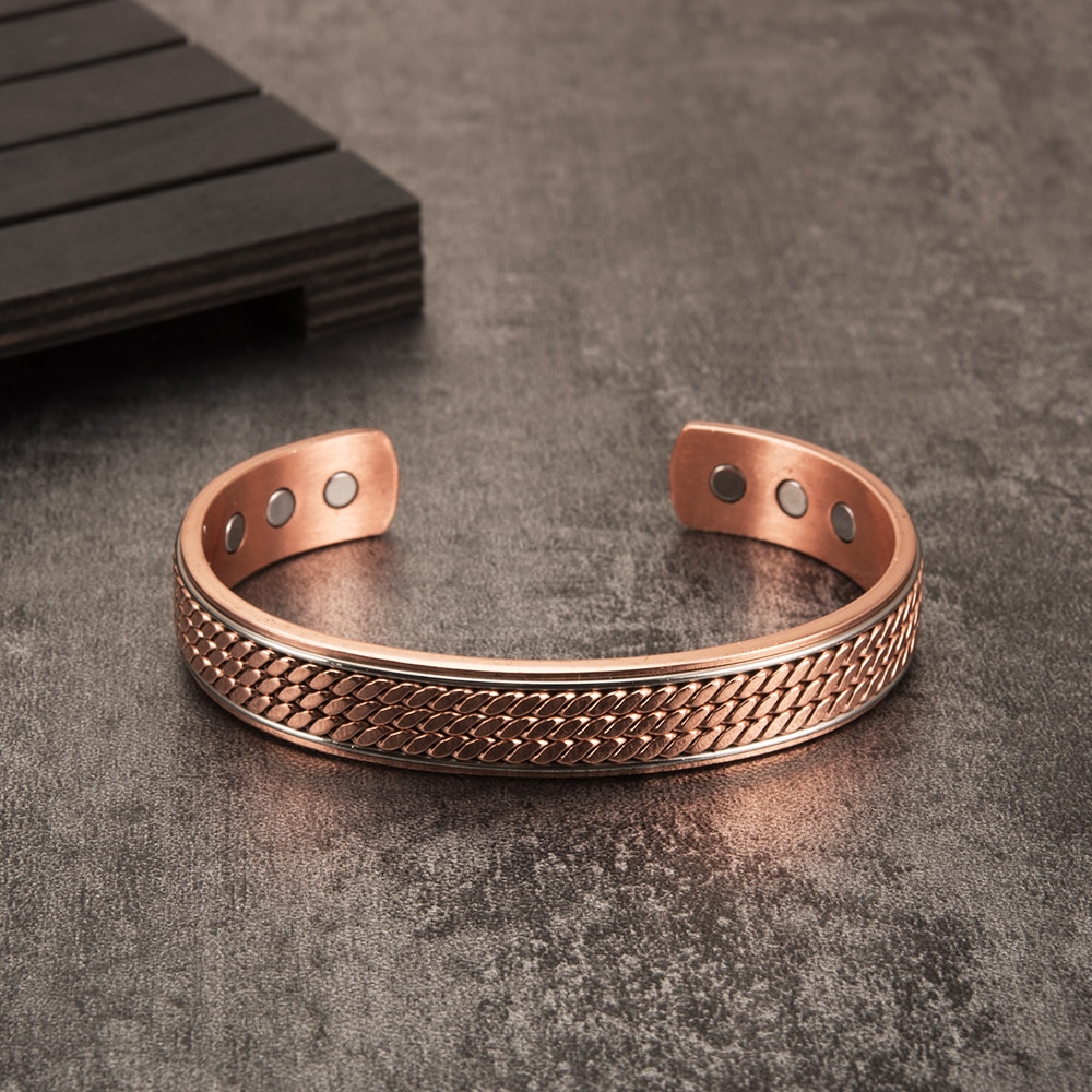 Copper Twisted Magnetic Bracelet